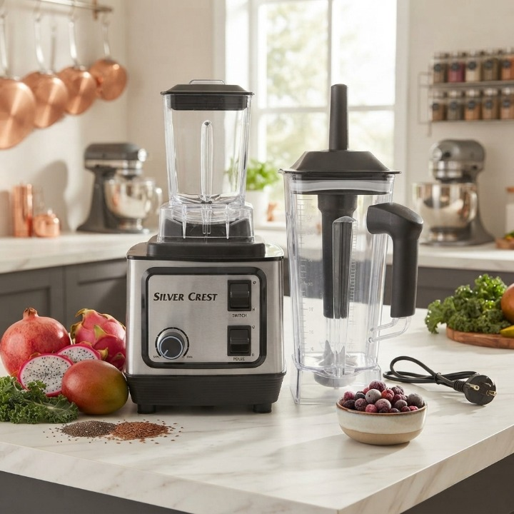 Silver Crest Multifunction Blender & Grinder – High-Power Electric Mixer, Juicer & Dry Grinding Machine