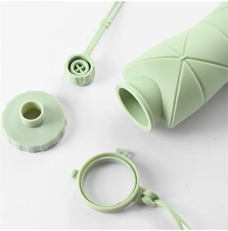Premium Foldable Silicone Water Bottle | Leakproof Collapsible Travel Sports Bottle
