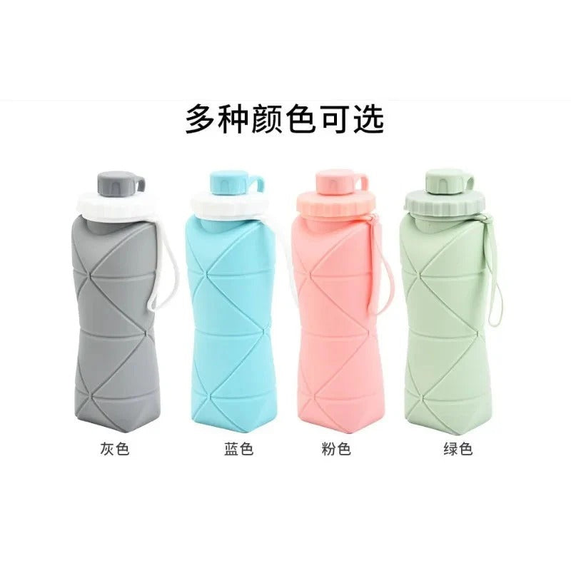 Premium Foldable Silicone Water Bottle | Leakproof Collapsible Travel Sports Bottle