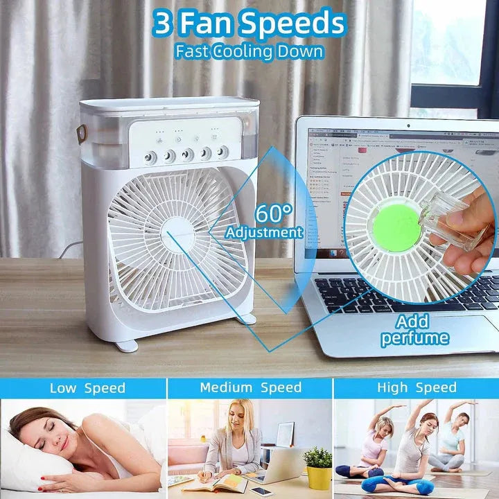 Portable USB Cool Mist Air Humidifier with LED Night Light for Home, Office & Bedroom