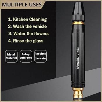 High-Pressure Adjustable Water Spray Nozzle for Garden Hose – Heavy-Duty Multi-Function Water Jet Nozzle