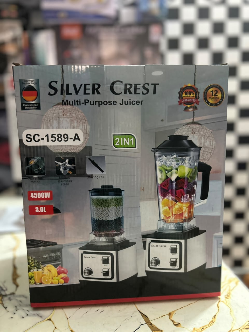 Silver Crest Multifunction Blender & Grinder – High-Power Electric Mixer, Juicer & Dry Grinding Machine