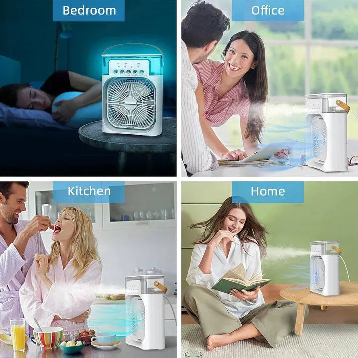 Portable USB Cool Mist Air Humidifier with LED Night Light for Home, Office & Bedroom