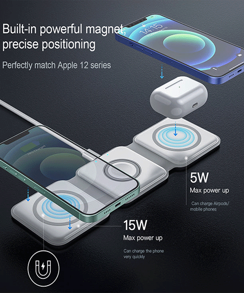 3-in-1 Wireless Charging Station for Phone & Earbuds