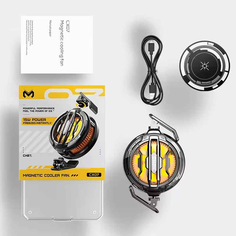CX07 Magnetic Semiconductor Cooling Fan for PUBG Mobile – Ultra-Quiet Phone Cooler for Gaming
