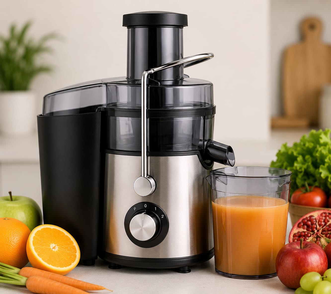 Silver Crest Multifunction Electric Juicer Blender – High-Speed Fruit & Vegetable Juice Machine