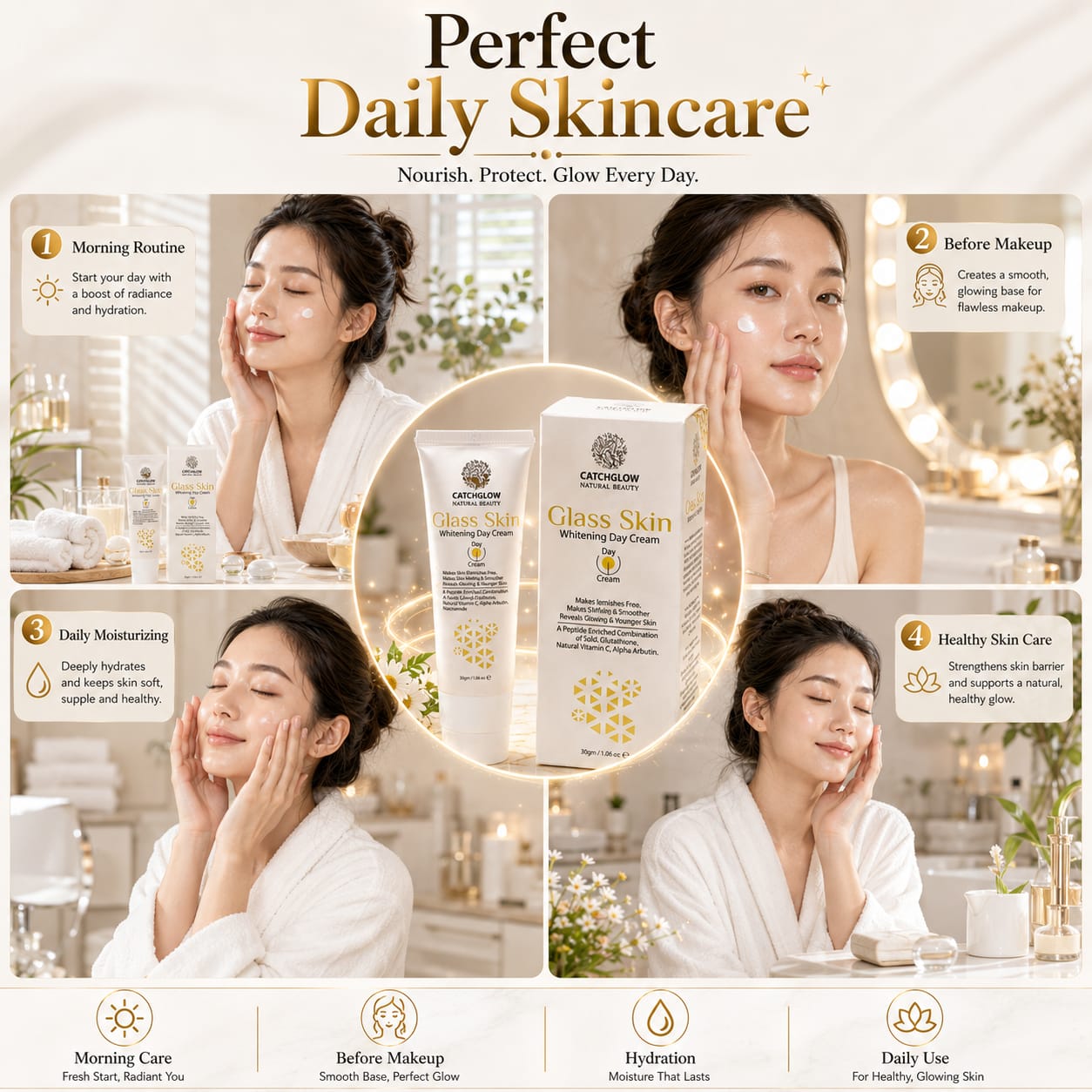 Catchglow Glass Skin Day Cream 30g – Radiant Glow Moisturizing Cream