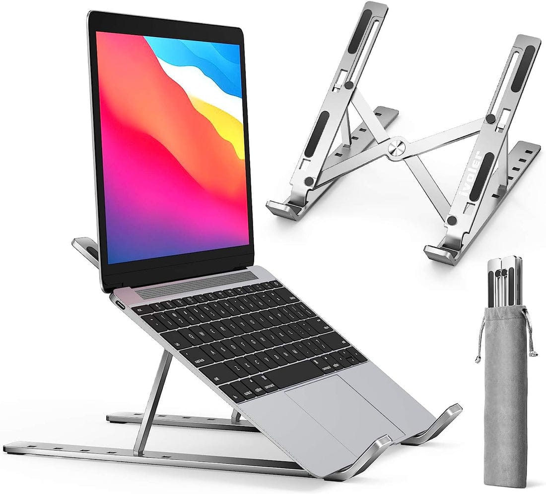 Adjustable Foldable Aluminum Laptop Stand – Ergonomic Portable Laptop Holder for Desk