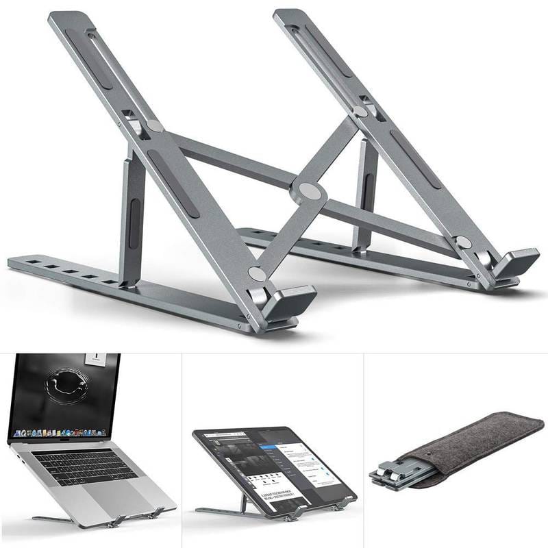 Adjustable Foldable Aluminum Laptop Stand – Ergonomic Portable Laptop Holder for Desk