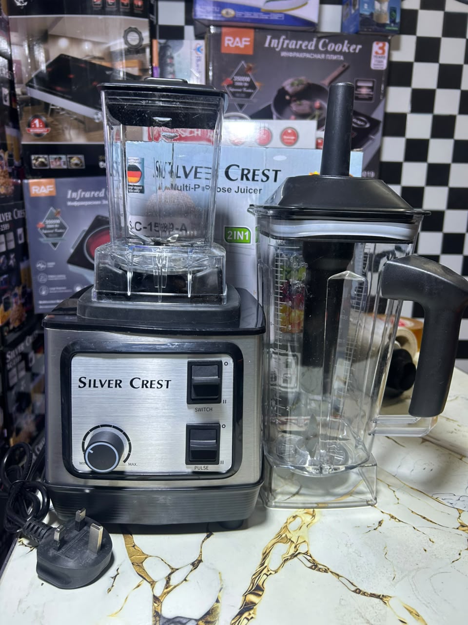 Silver Crest Multifunction Blender & Grinder – High-Power Electric Mixer, Juicer & Dry Grinding Machine