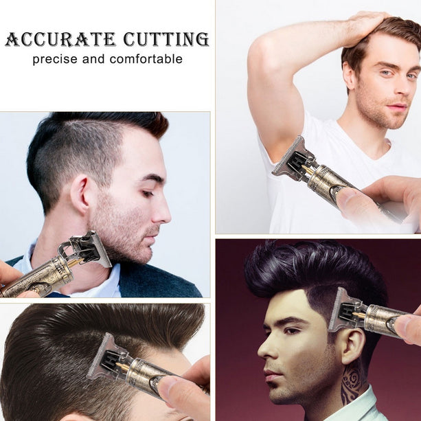 T9 Professional Cordless Hair Trimmer – Rechargeable Zero-Gap Beard & Hair Clipper with T-Blade